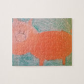 #ABC Kunst door kinderen, Roze Oranje Varkens Legpuzzel (Horizontaal)