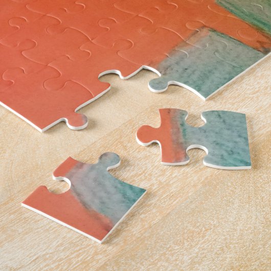 #ABC Kunst door kinderen, Roze Oranje Varkens Legpuzzel (Zijkant)