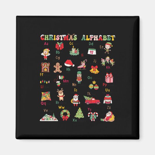 ABC Leren Kleuterjuf Kerstlicht Magneet (Voorkant)