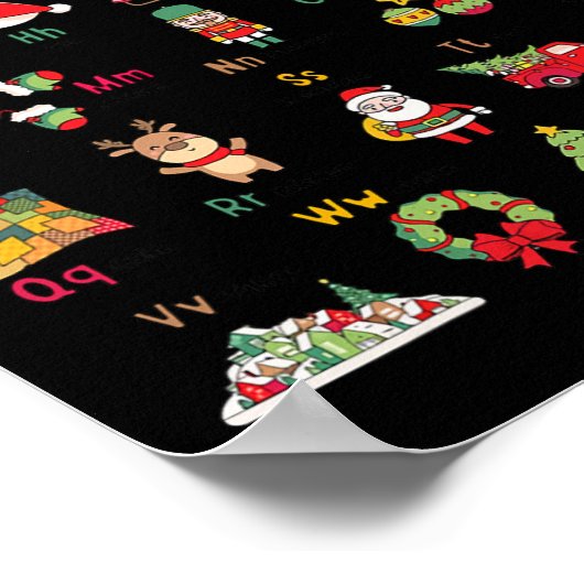 ABC Leren Kleuterjuf Kerstlicht Poster (Hoek)