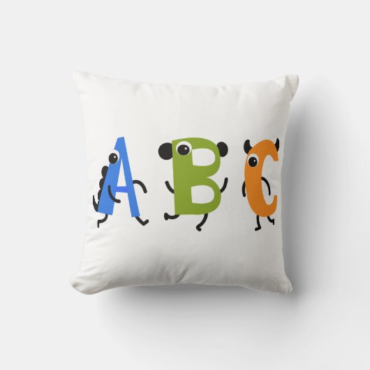 ABC Letter Worpkussen Kussen (Voorkant)