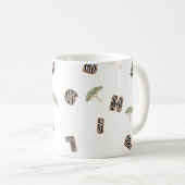 ABC Letter zebra Safari Wild Zoo Tree School kinde Koffiemok (Voorkant rechts)