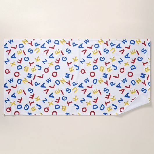 ABC Letters Rood Geel Blauw Strandlaken
