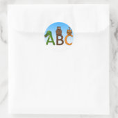 ABC letters schattig cartoon dieren illustratie Ronde Sticker (Tas)