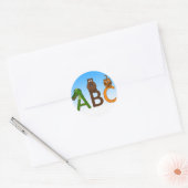 ABC letters schattig cartoon dieren illustratie Ronde Sticker (Envelop)