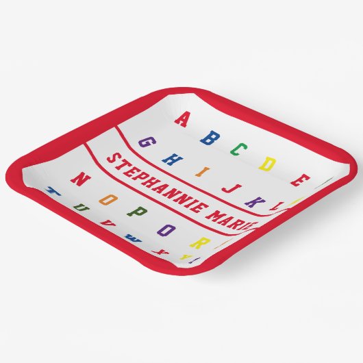 ABC Meisje Baby shower Papier Bord (Gebogen)