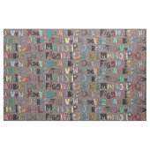 ABC mocha multi Stof (Fat Quarter)