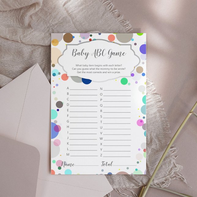ABC Multicolor Baby shower Fun Activity Game (Creator heeft geüpload)