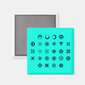 ABC naar Cirkelsymbolen Cipher Code Key op licht Magneet (Voorkant / Achterkant)