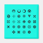 ABC naar Cirkelsymbolen Cipher Code Key op licht Magneet (Voorkant)