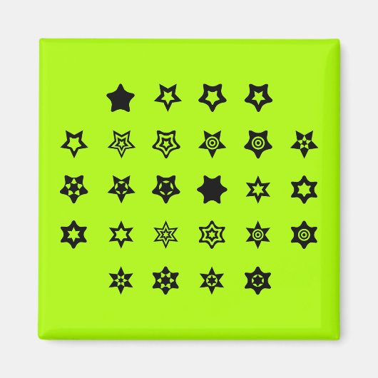 ABC naar Star Symbols Cipher Code Key on Light Magneet (Voorkant)