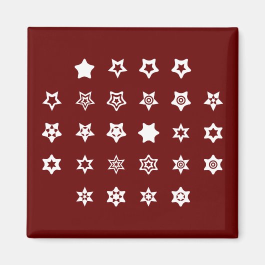 ABC naar Ster Symbolen Cipher Code Sleutel op Donk Magneet (Voorkant)