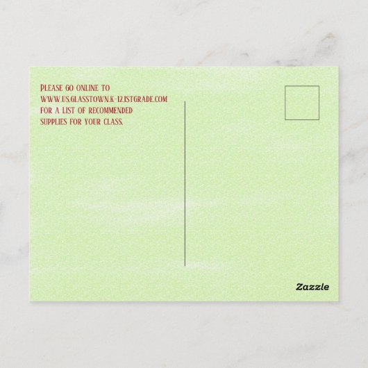 ABC Neon Letters Bookworm met Website Briefkaart (Achterkant)