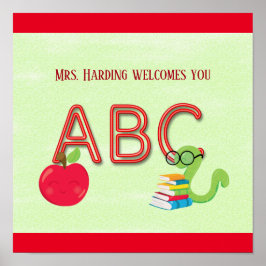 ABC Neon Letters Koekworm Reader Classroom Poster