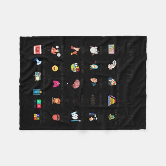 Abc Of Speech Therapy Alphabet Speech Language Pat Fleece Deken (Voorkant (Horizontaal))