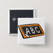ABC op Blackboard Vierkante Button 5,1 Cm (Voorkant /achterkant)