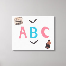 ABC op gewikkeld canvas Afdruk