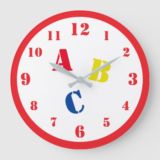 ABC-peuteracrylwandklok Grote Klok (Voorkant)