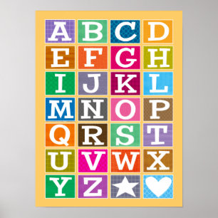 ABC-Poster (goud) Poster