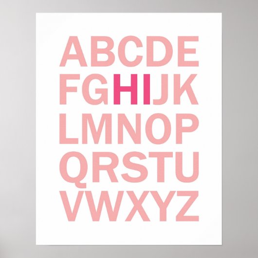 ABC-poster met HI in vetgedrukte kleuren Poster (Voorkant)