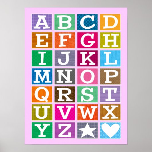ABC Poster (Roze) (Voorkant)