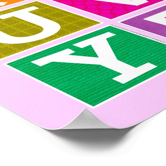 ABC-poster (roze) Poster (Hoek)