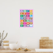 ABC-poster (roze) Poster (Keuken)