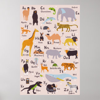 ABC Poster Tiere Kinderzimmer