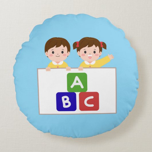 ABC Pret met Vrienden Rond Kussen (Voorkant)