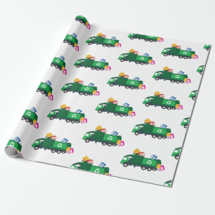 ABC Recycling Garbage Truck Cadeaupapier