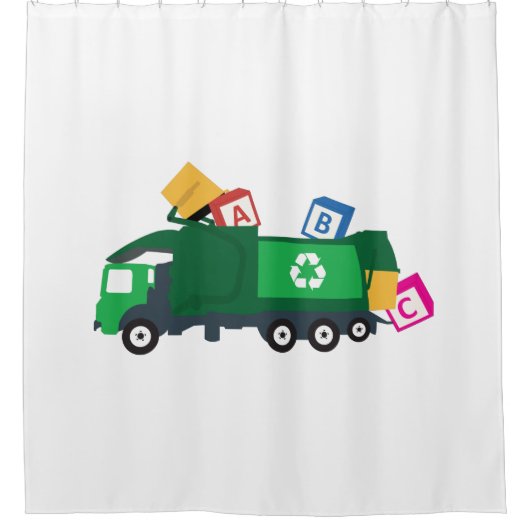 ABC Recycling Garbage Truck Douchegordijn (Voorkant)
