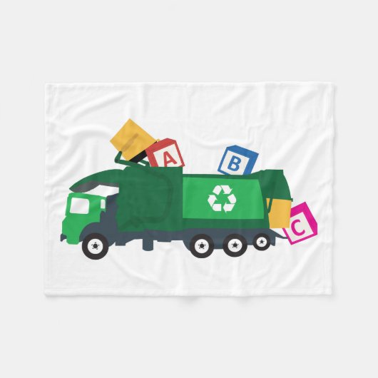 ABC Recycling Garbage Truck Fleece Deken (Voorkant (Horizontaal))