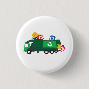 ABC Recycling Garbage Truck Ronde Button 3,2 Cm