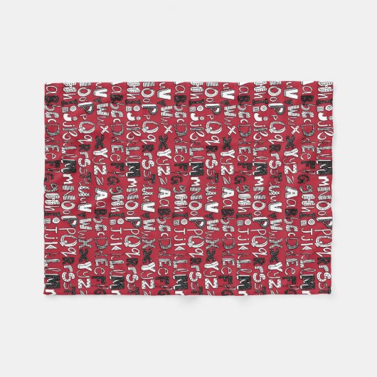 ABC rood Fleece Deken (Voorkant (Horizontaal))