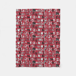 ABC rood Fleece Deken