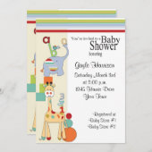 abc saffari baby shower - uitnodiging (Voorkant / Achterkant)