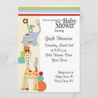 abc saffari baby shower - uitnodiging