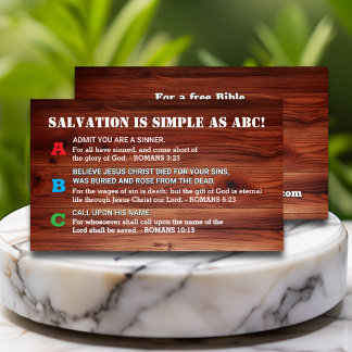 ABC Salvation Evangelism Christelijke Schrift Visitekaartje