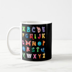 Abc Schattig Monster Alfabet Halloween Leraar Koffiemok