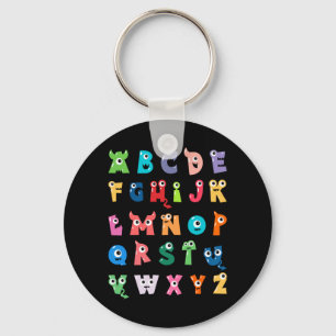 Abc Schattig Monster Alfabet Halloween Leraar Sleutelhanger