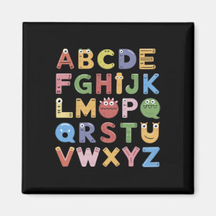 Abc Schattig Monster Alfabet Halloween Onderwijzer Magneet