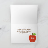 ABC schoolbord, dank je, waardering van de leerkra Bedankkaart (Binnen)