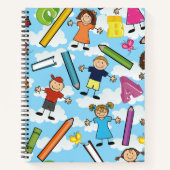 ABC Schoolkinderen - Wolken Notitieboek (Voorkant)