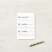 ABC-schrijfpraktijkalfabet Aantekenvel voor notiti Post-it® Notes (Op bureau)