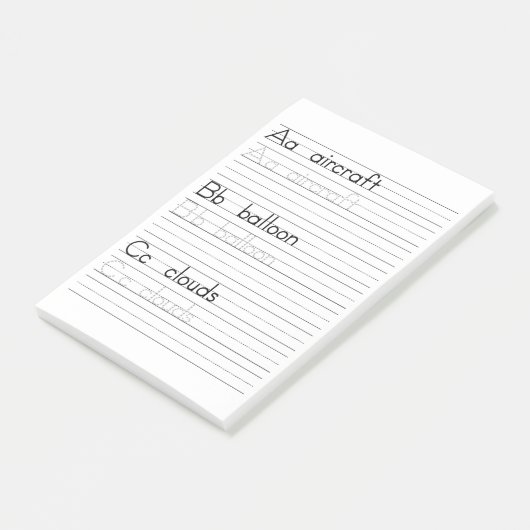 ABC-schrijfpraktijkalfabet Aantekenvel voor notiti Post-it® Notes (Schuin)