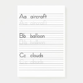 ABC-schrijfpraktijkalfabet Aantekenvel voor notiti Post-it® Notes