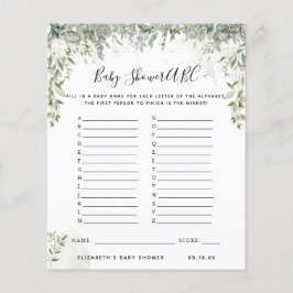 ABC-spel | Bloemen Baby Shower Spel