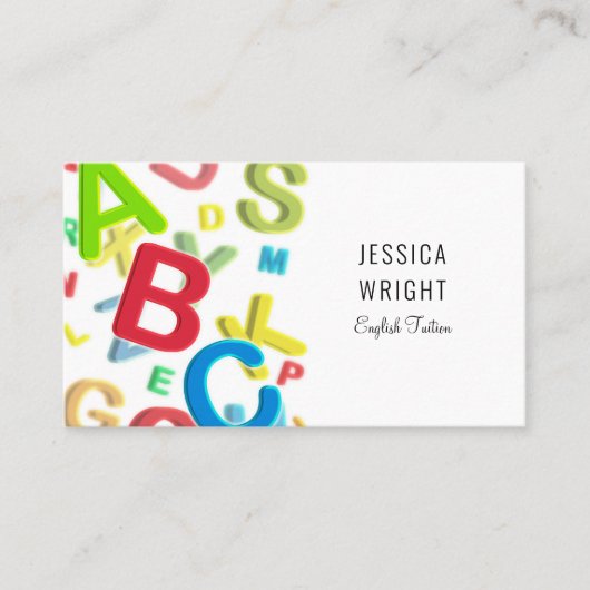 ABC Taaldocent Bijlesdocent Onderwijzer Visitekaartje (Voorkant)