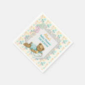 ABC Teddy Perzik en Aqua Baby shower Papieren serv Servetten (Hoek)