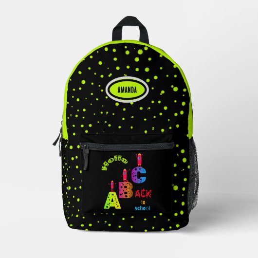 ABC Terug naar school Bedrukte Rugzak (Voorkant)